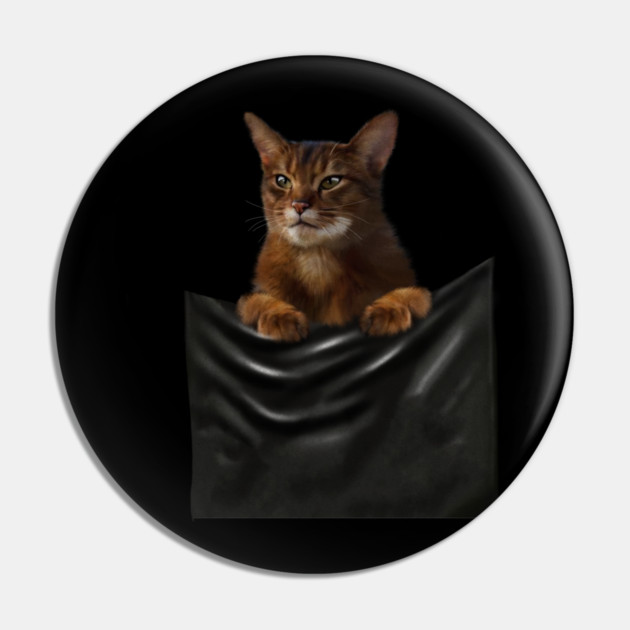 Abyssinian cat, Cat insde pocket, Cat Lover Pin by logiamerch