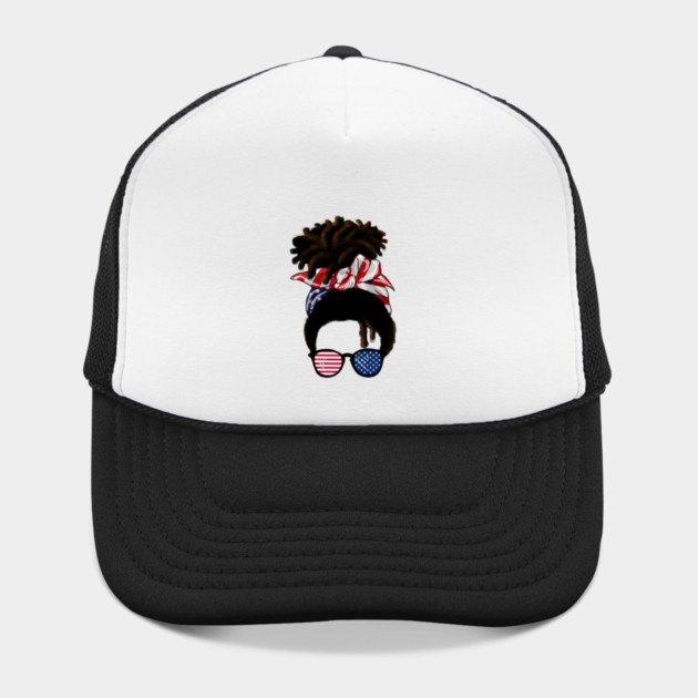 Afro American Woman hair with usa colors, Messy Hair by logiamerch