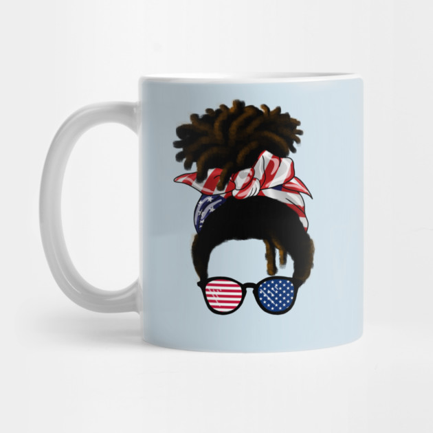 Afro American Woman hair with usa colors, Messy Hair by logiamerch