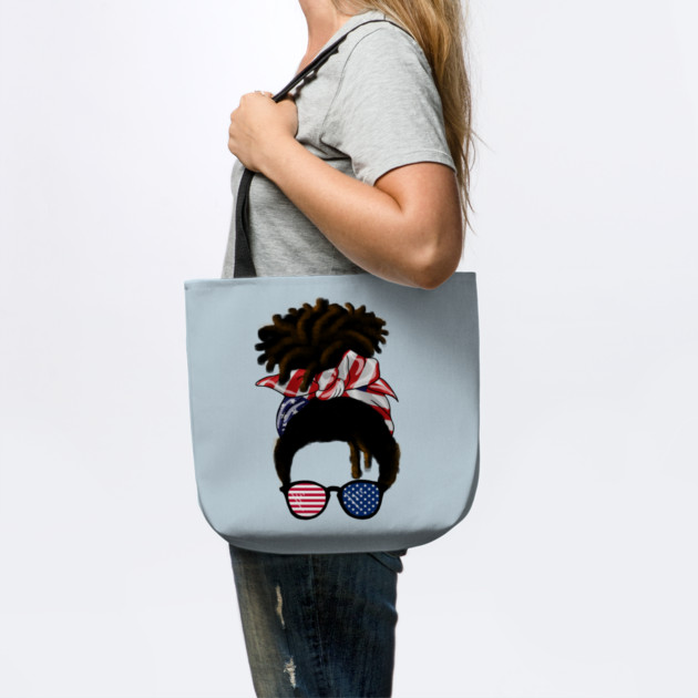 Afro American Woman hair with usa colors, Messy Hair by logiamerch