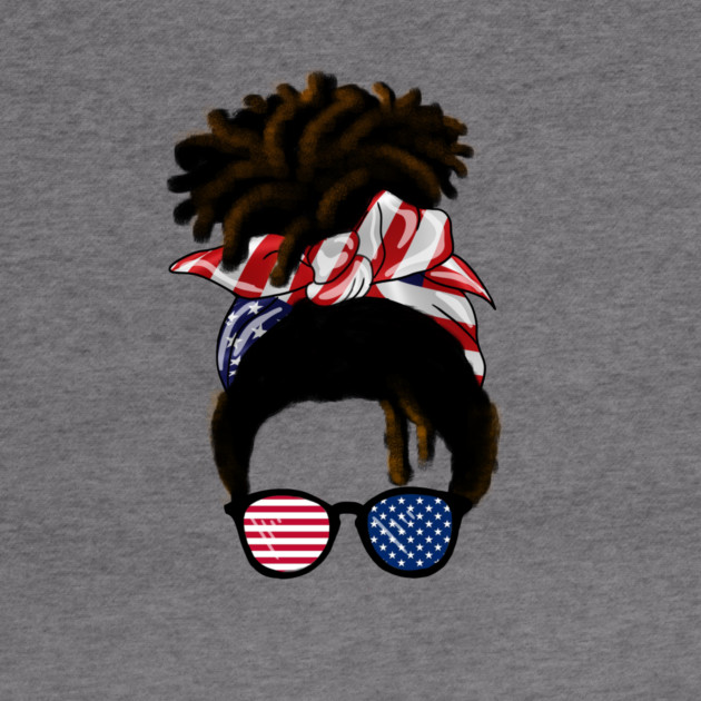 Afro American Woman hair with usa colors, Messy Hair by logiamerch