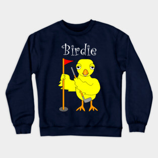 Birdie Golfing Chick White Text Crewneck Sweatshirt