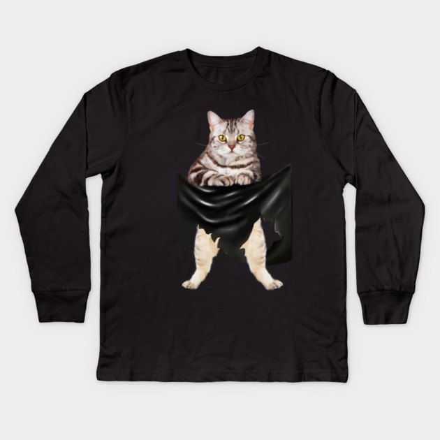 American Shorthair Cat, Love Shorthair Kids Long Sleeve T-Shirt by logiamerch