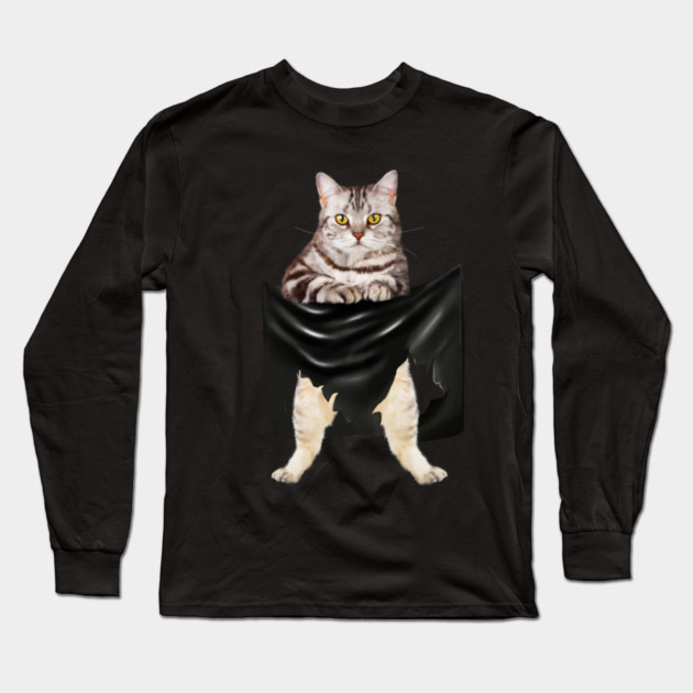 American Shorthair Cat, Love Shorthair Long Sleeve T-Shirt by logiamerch