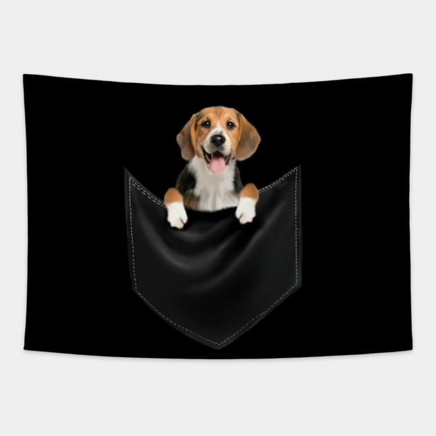 Beagle Dog inside Pocket, Love Beagle Dogs Tapestry by logiamerch