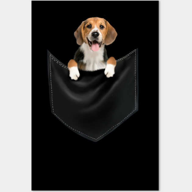 Beagle Dog inside Pocket, Love Beagle Dogs Wall Art by logiamerch