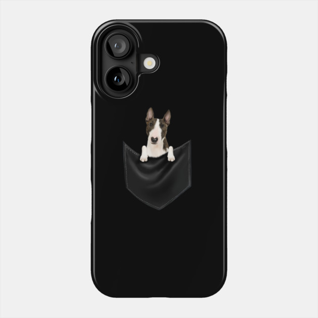 Bull Terrier dog inside Pocket, Funny Bull Terrier Lover Phone Case by logiamerch