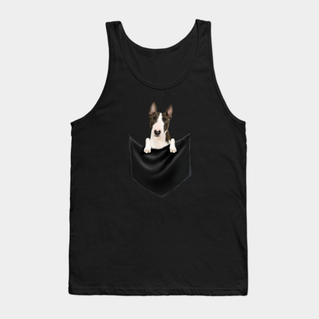 Bull Terrier dog inside Pocket, Funny Bull Terrier Lover Tank Top by logiamerch