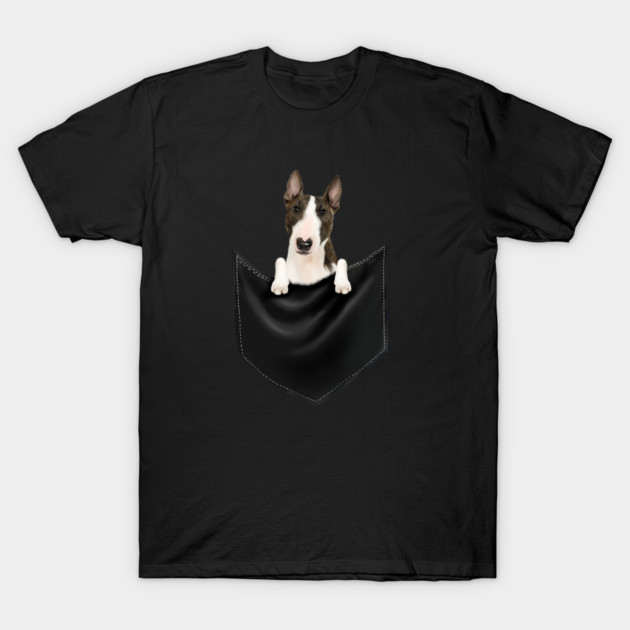 Bull Terrier dog inside Pocket, Funny Bull Terrier Lover T-Shirt by logiamerch