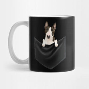 Bull Terrier dog inside Pocket, Funny Bull Terrier Lover Mug