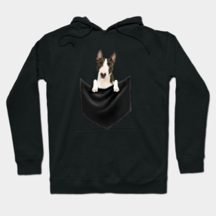Bull Terrier dog inside Pocket, Funny Bull Terrier Lover Hoodie