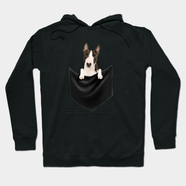 Bull Terrier dog inside Pocket, Funny Bull Terrier Lover Hoodie by logiamerch