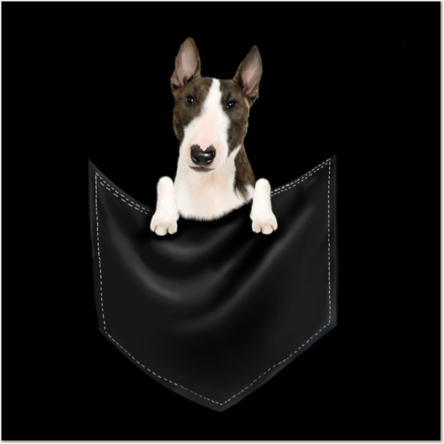 Bull Terrier dog inside Pocket, Funny Bull Terrier Lover Wall Art by logiamerch