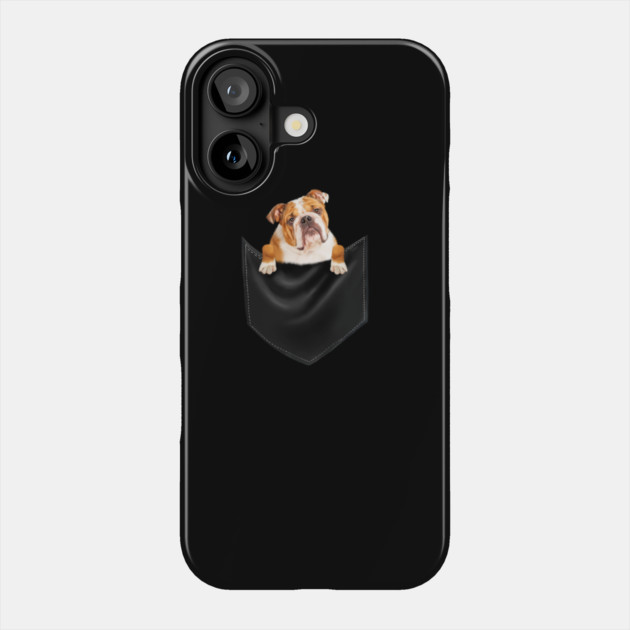 American Bulldog inside Pocket, Dog Lover Phone Case by logiamerch