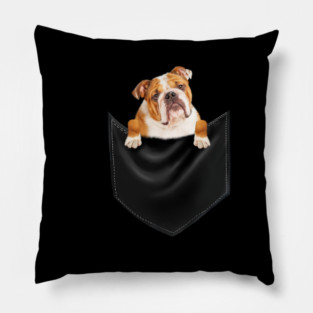 American Bulldog inside Pocket, Dog Lover Pillow