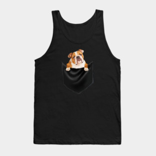 American Bulldog inside Pocket, Dog Lover Tank Top