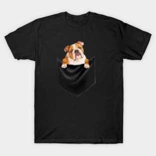 American Bulldog inside Pocket, Dog Lover T-Shirt