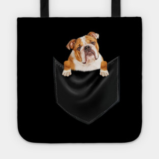 American Bulldog inside Pocket, Dog Lover Tote