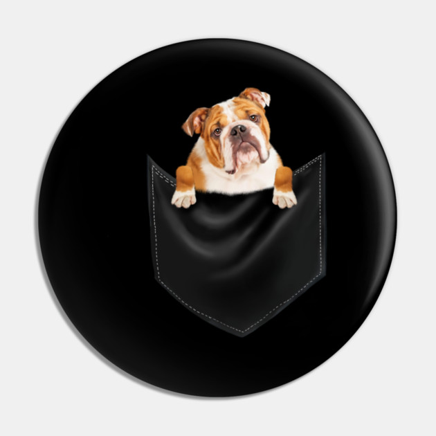 American Bulldog inside Pocket, Dog Lover Pin by logiamerch