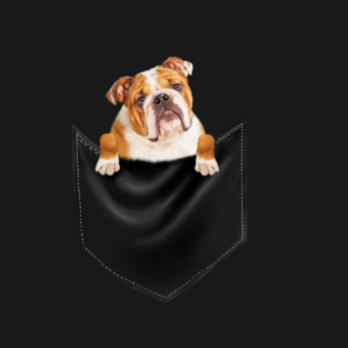 American Bulldog inside Pocket, Dog Lover T-Shirt