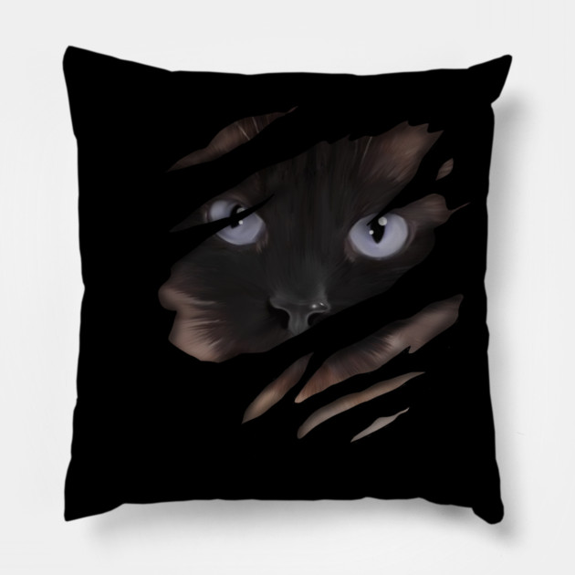 Cat tearing through, love Cats Pillow by logiamerch