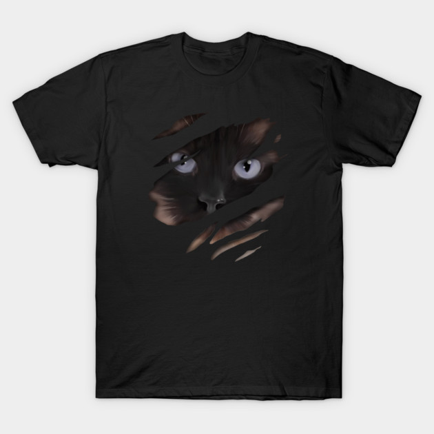 Cat tearing through, love Cats T-Shirt by logiamerch