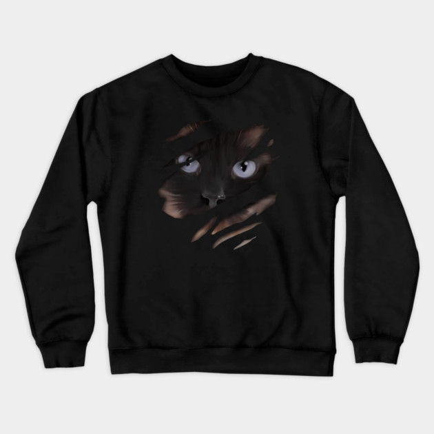 Cat tearing through, love Cats Crewneck Sweatshirt by logiamerch