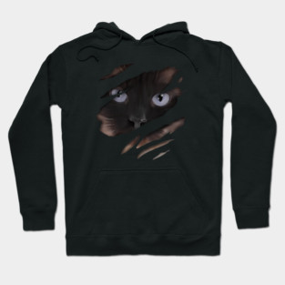 Cat tearing through, love Cats Hoodie