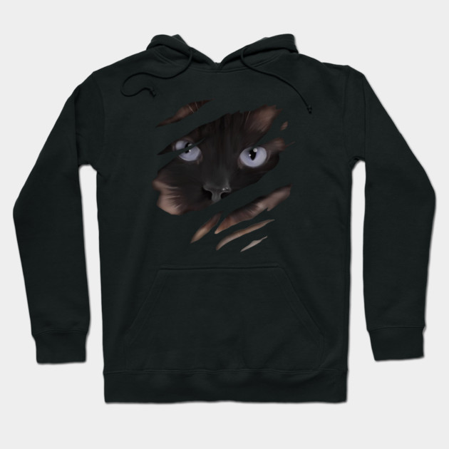 Cat tearing through, love Cats Hoodie by logiamerch