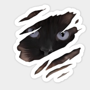Cat tearing through, love Cats Sticker