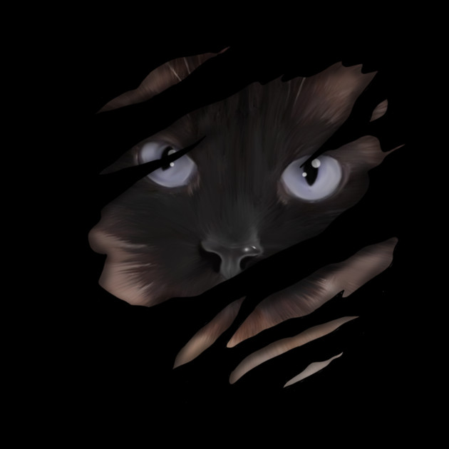 Cat tearing through, love Cats by logiamerch