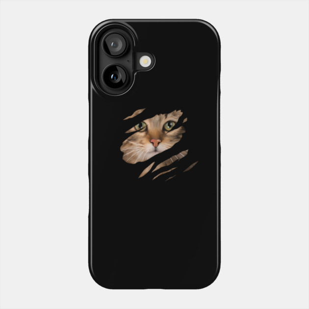 Cat tearing through, Love Cats Phone Case by logiamerch
