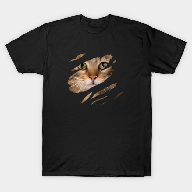 Cat tearing through, Love Cats T-Shirt by logiamerch