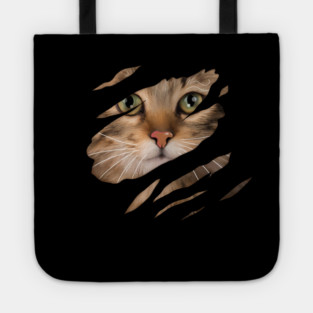 Cat tearing through, Love Cats Tote