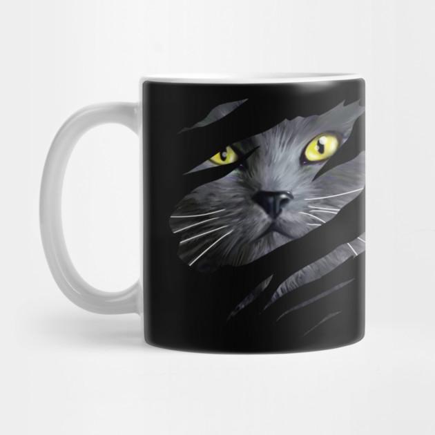 Grey Cat tearing through, Love Cats by logiamerch