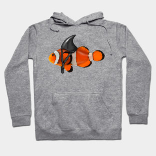 Clownfish, Shark Motivational, Funny Ocean Animal Hoodie