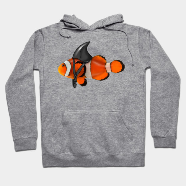 Clownfish, Shark Motivational, Funny Ocean Animal Hoodie by logiamerch
