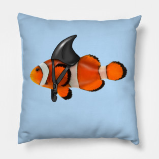 Clownfish, Shark Motivational, Funny Ocean Animal Pillow