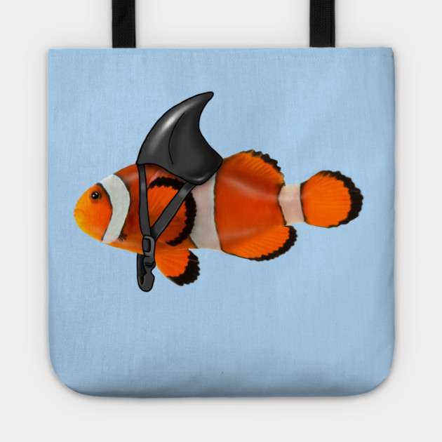 Clownfish, Shark Motivational, Funny Ocean Animal Tote by logiamerch