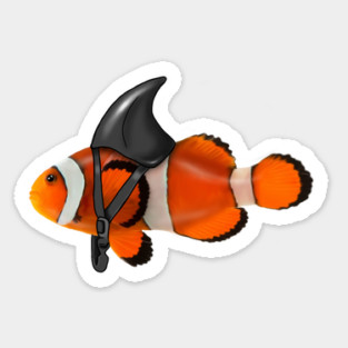 Clownfish, Shark Motivational, Funny Ocean Animal Sticker