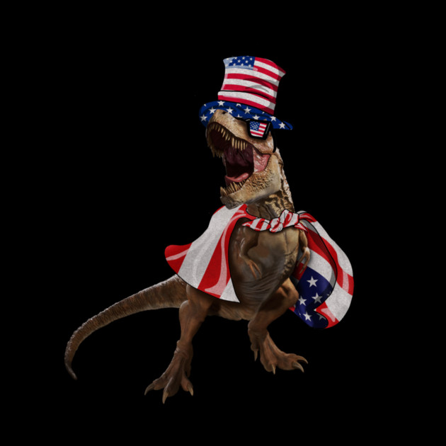 Funny T Rex Dinosaur, USA Flag, American by logiamerch