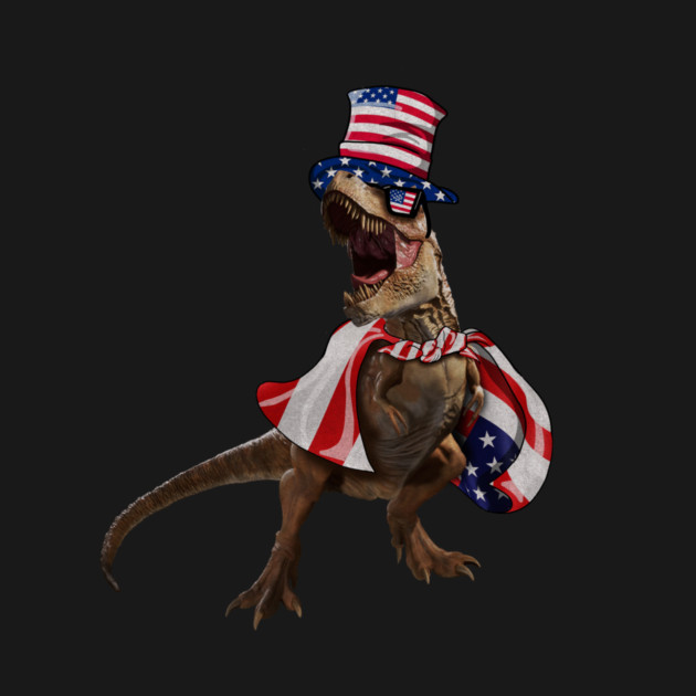 Funny T Rex Dinosaur, USA Flag, American by logiamerch