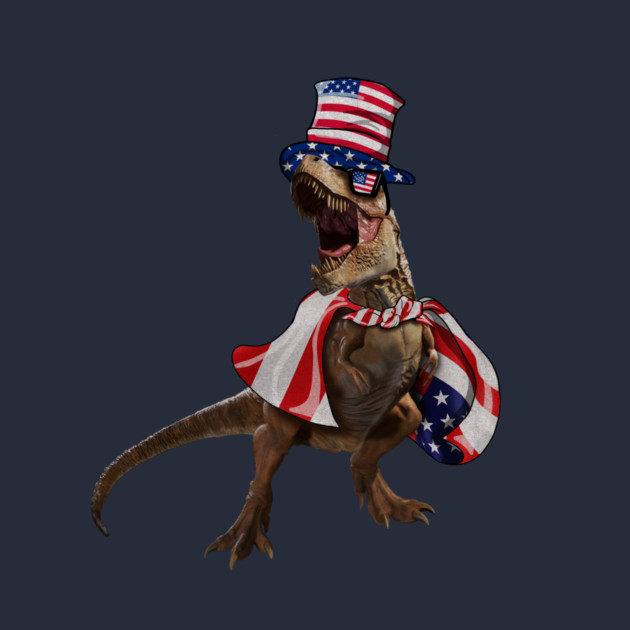 Funny T Rex Dinosaur, USA Flag, American by logiamerch