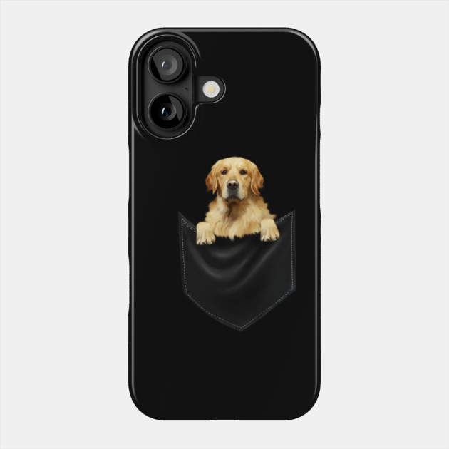 Golden Retriever Dog inside Pocket, Dog Lover Phone Case by logiamerch