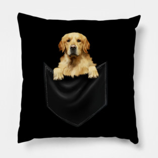 Golden Retriever Dog inside Pocket, Dog Lover Pillow