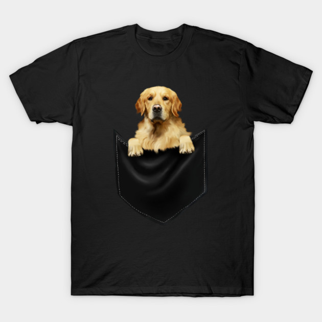Golden Retriever Dog inside Pocket, Dog Lover T-Shirt by logiamerch