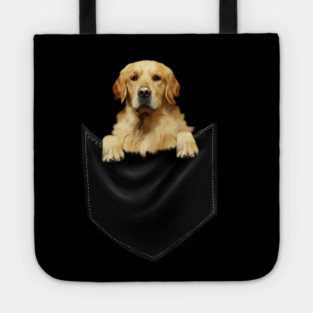 Golden Retriever Dog inside Pocket, Dog Lover Tote