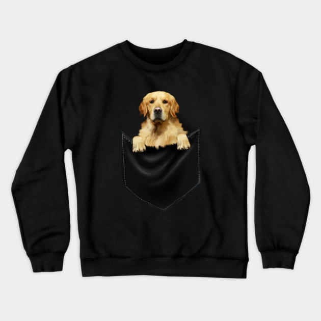 Golden Retriever Dog inside Pocket, Dog Lover Crewneck Sweatshirt by logiamerch