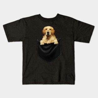 Golden Retriever Dog inside Pocket, Dog Lover Kids T-Shirt