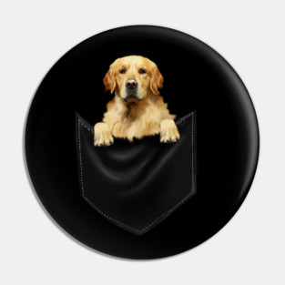 Golden Retriever Dog inside Pocket, Dog Lover Pin